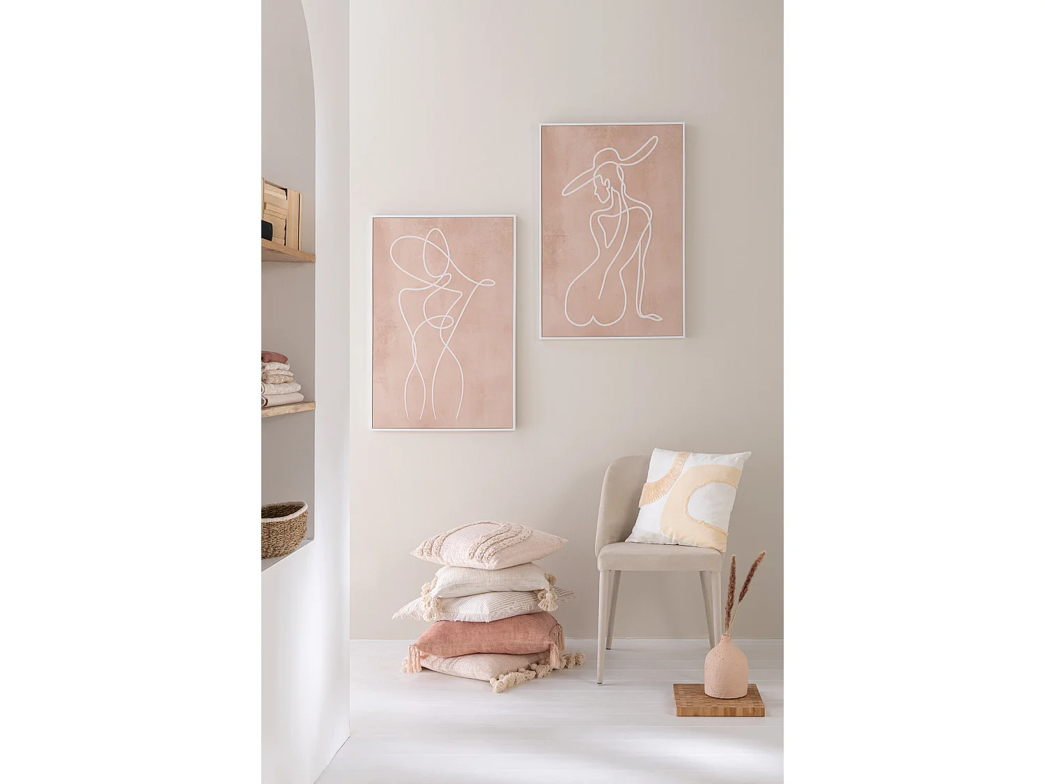 Coussin Déco Cercle "Julia" 43x43 Beige