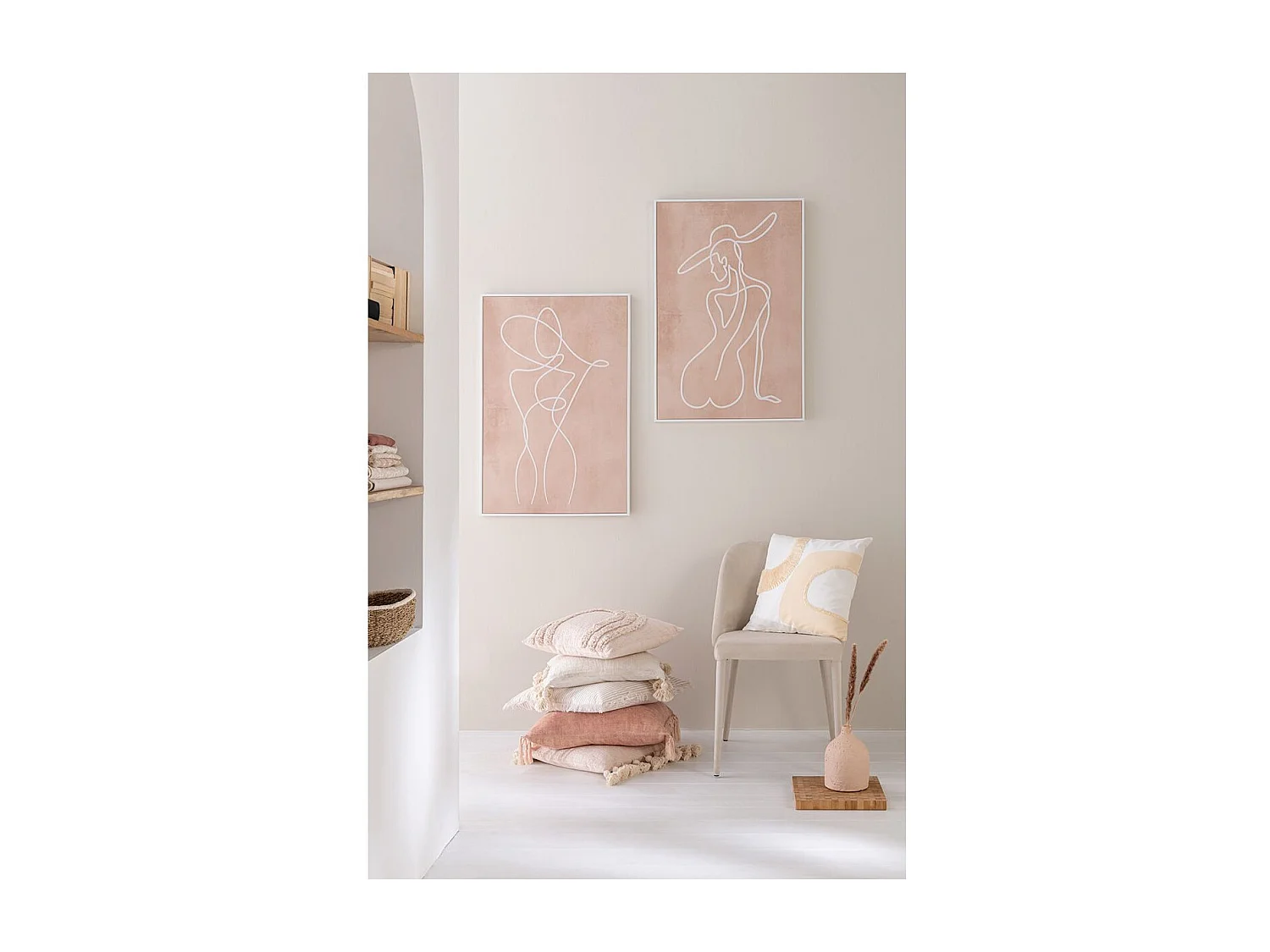 Coussin Déco Cercle "Julia" 43x43 Beige