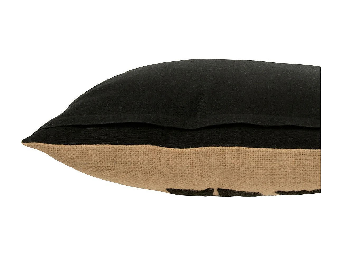 Coussin Déco Jute "Eléphant" 45x45cm Beige & Noir