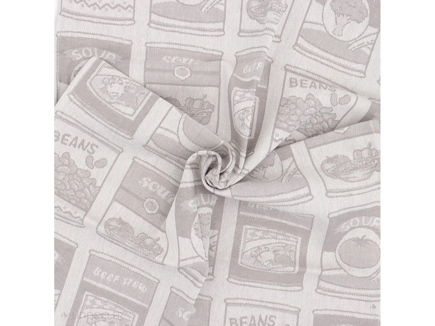Lot de 2 torchons de cuisine toile 50x70 cm coton SOUP gris