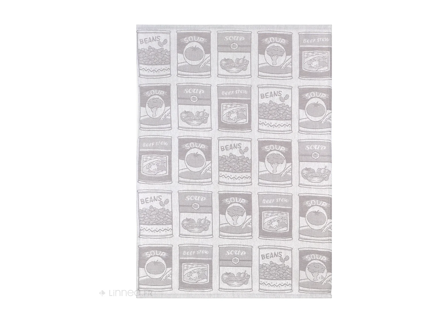 Lot de 2 torchons de cuisine toile 50x70 cm coton SOUP gris