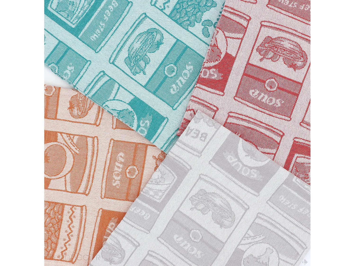 Lot de 2 torchons de cuisine toile 50x70 cm coton SOUP gris