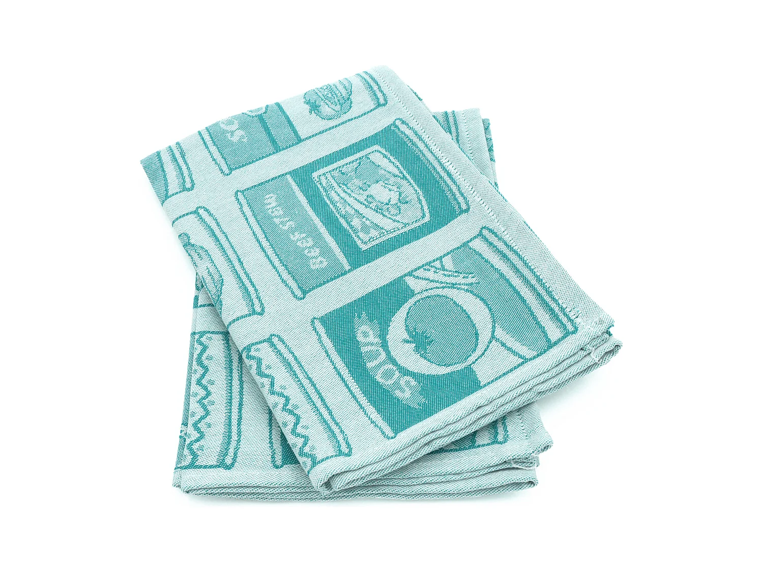 Lot de 2 torchons de cuisine toile 50x70 cm coton SOUP vert