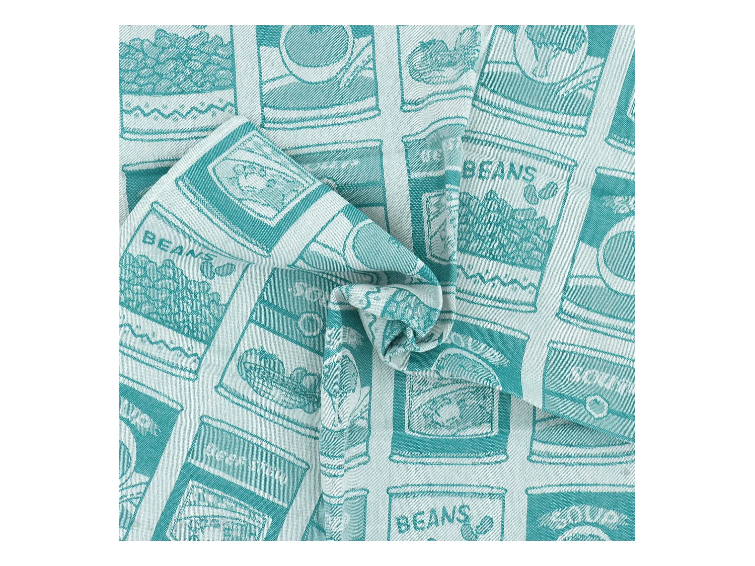 Lot de 2 torchons de cuisine toile 50x70 cm coton SOUP vert