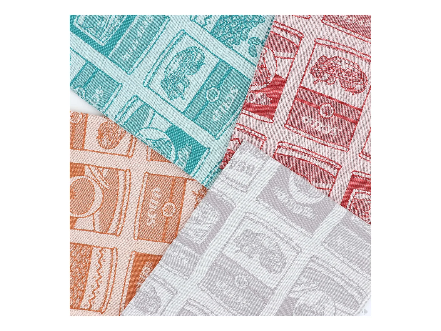 Lot de 2 torchons de cuisine toile 50x70 cm coton SOUP vert