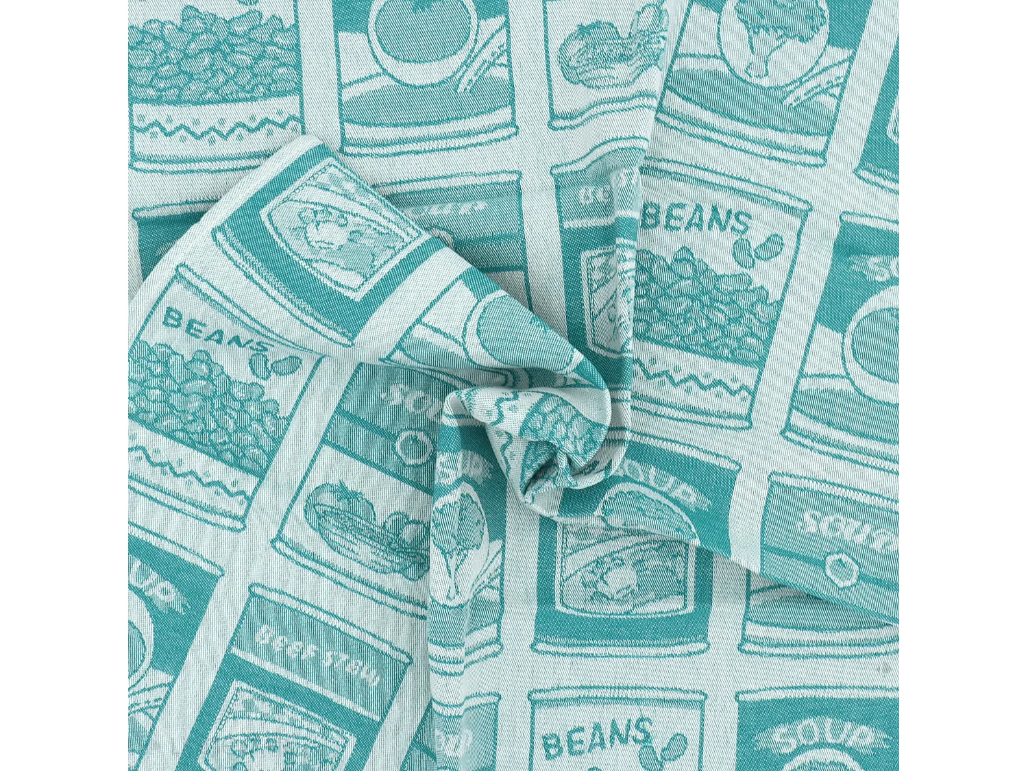 Lot de 2 torchons de cuisine toile 50x70 cm coton SOUP vert