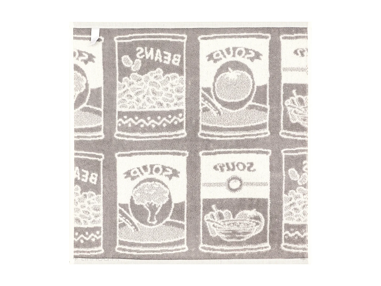 Lot de 2 torchons de cuisine éponge 50x50 cm coton SOUP gris