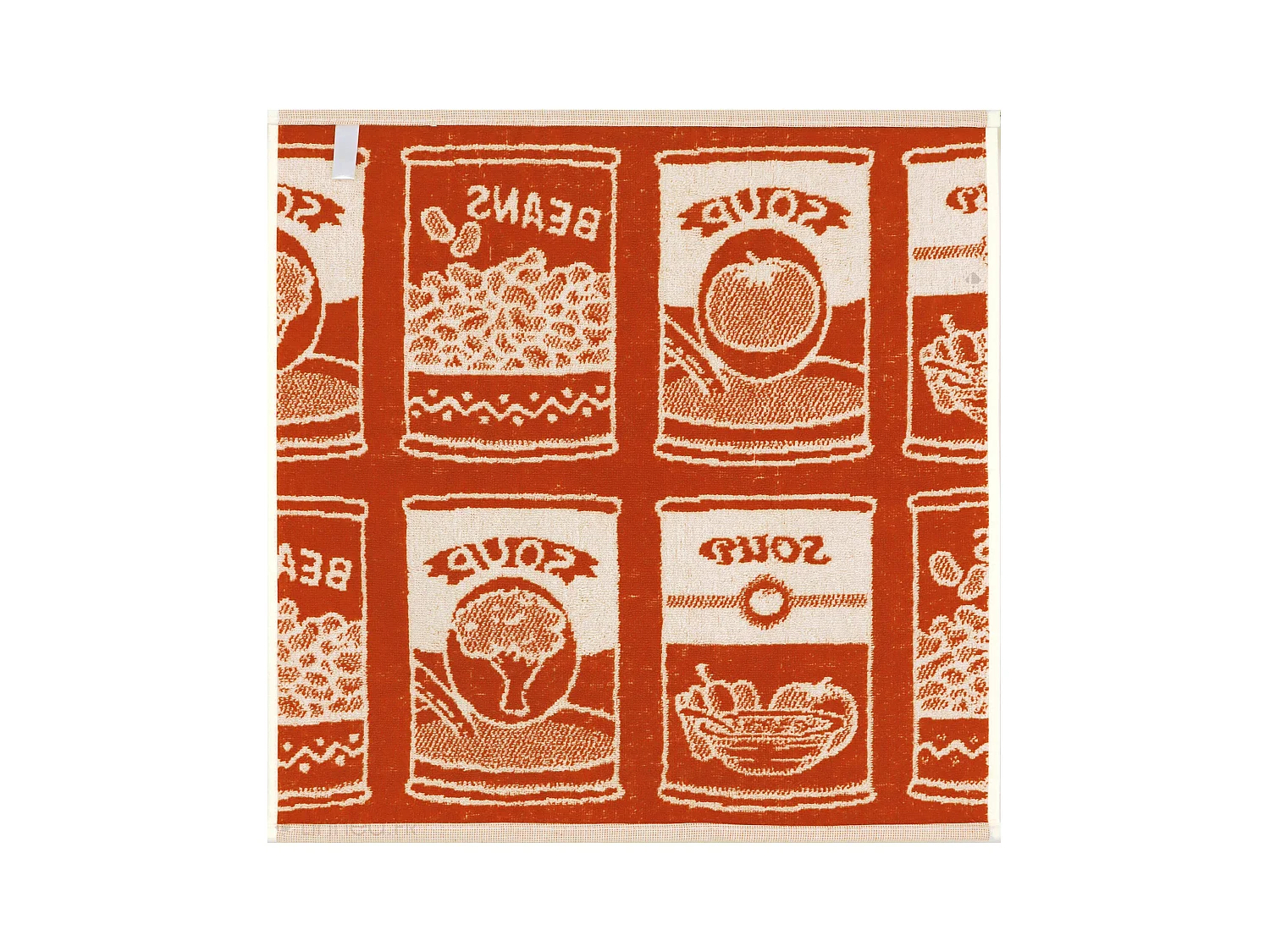 Lot de 2 torchons de cuisine éponge 50x50 cm coton SOUP orange