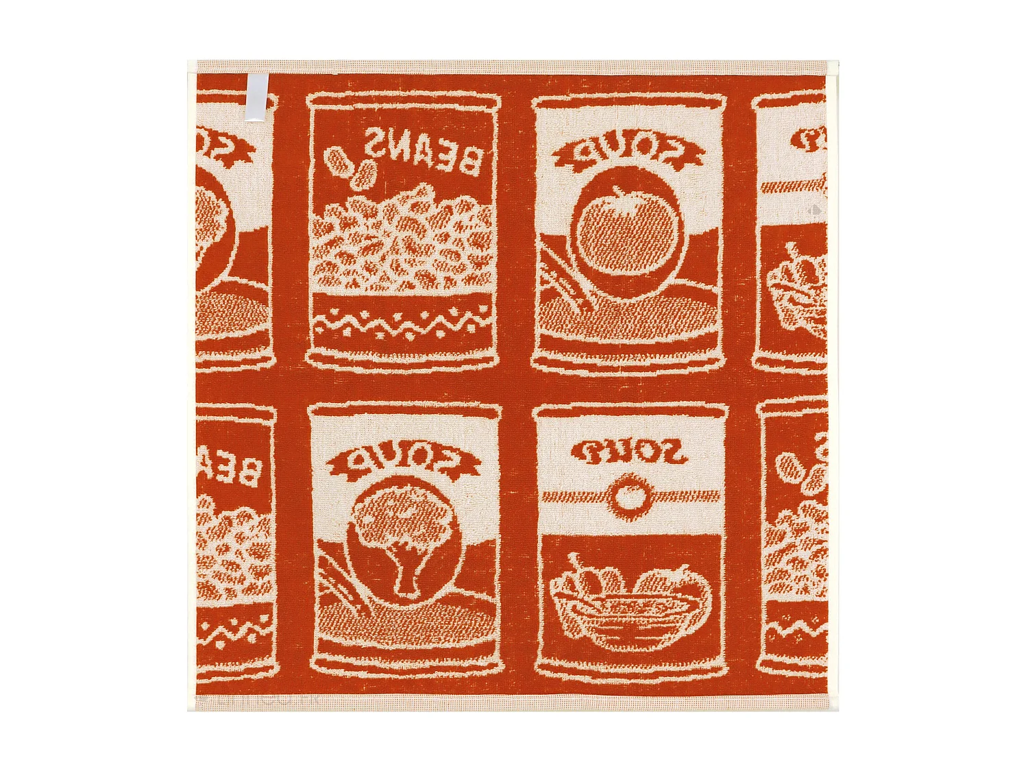 Lot de 2 torchons de cuisine éponge 50x50 cm coton SOUP orange