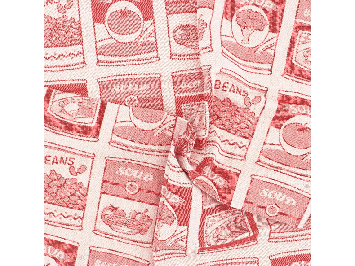 Lot de 2 torchons de cuisine toile 50x70 cm coton SOUP rouge