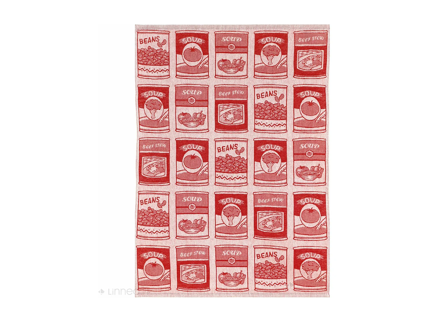 Lot de 2 torchons de cuisine toile 50x70 cm coton SOUP rouge