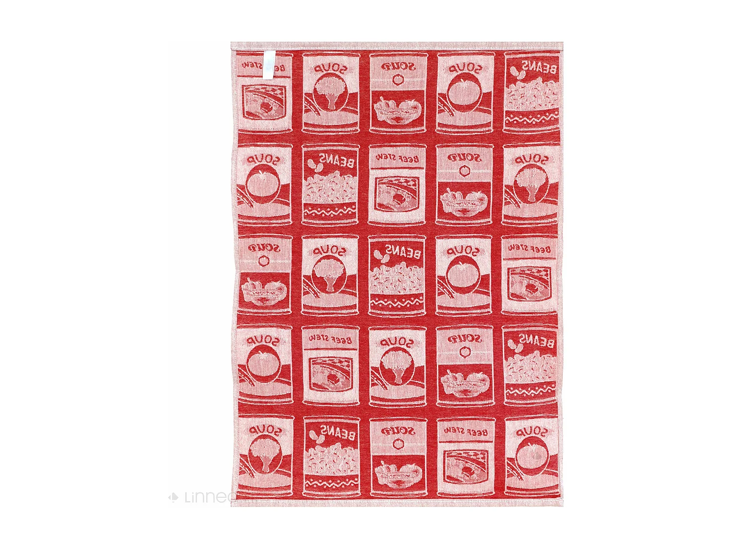Lot de 2 torchons de cuisine toile 50x70 cm coton SOUP rouge