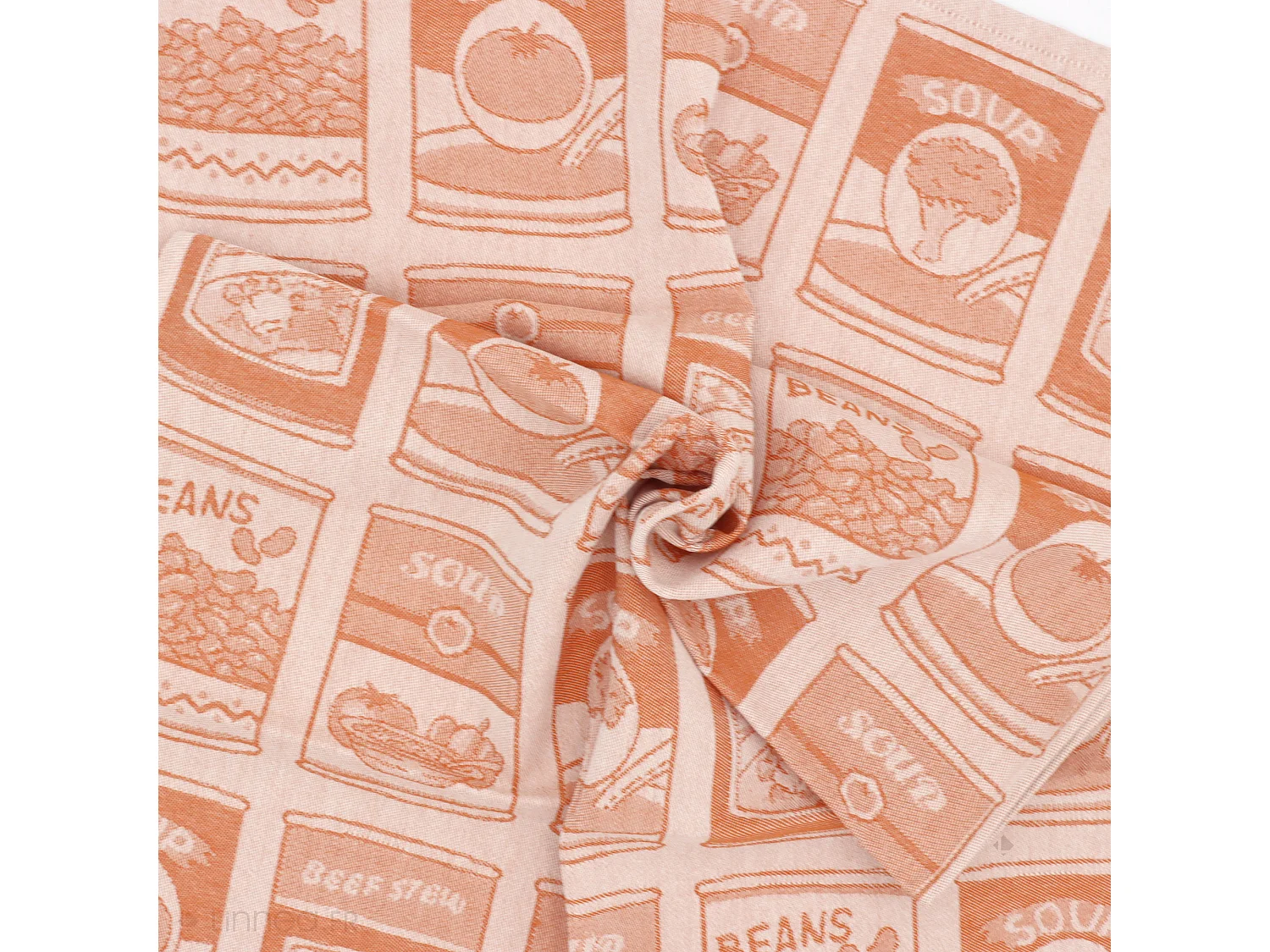Lot de 2 torchons de cuisine toile 50x70 cm coton SOUP orange