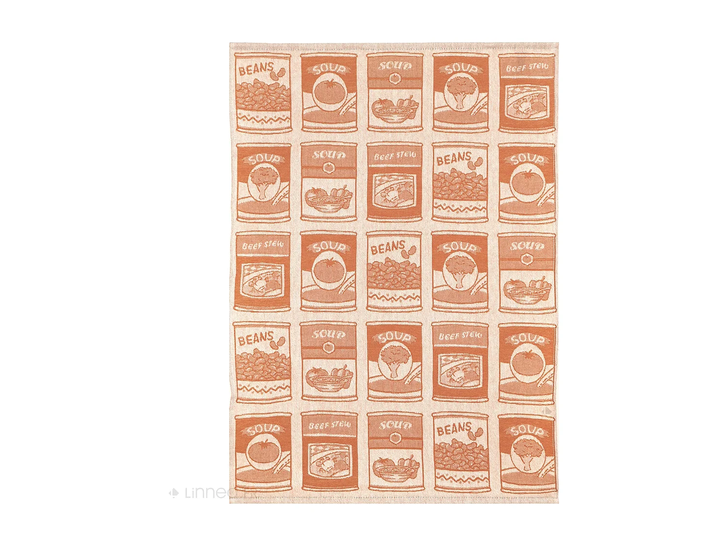 Lot de 2 torchons de cuisine toile 50x70 cm coton SOUP orange