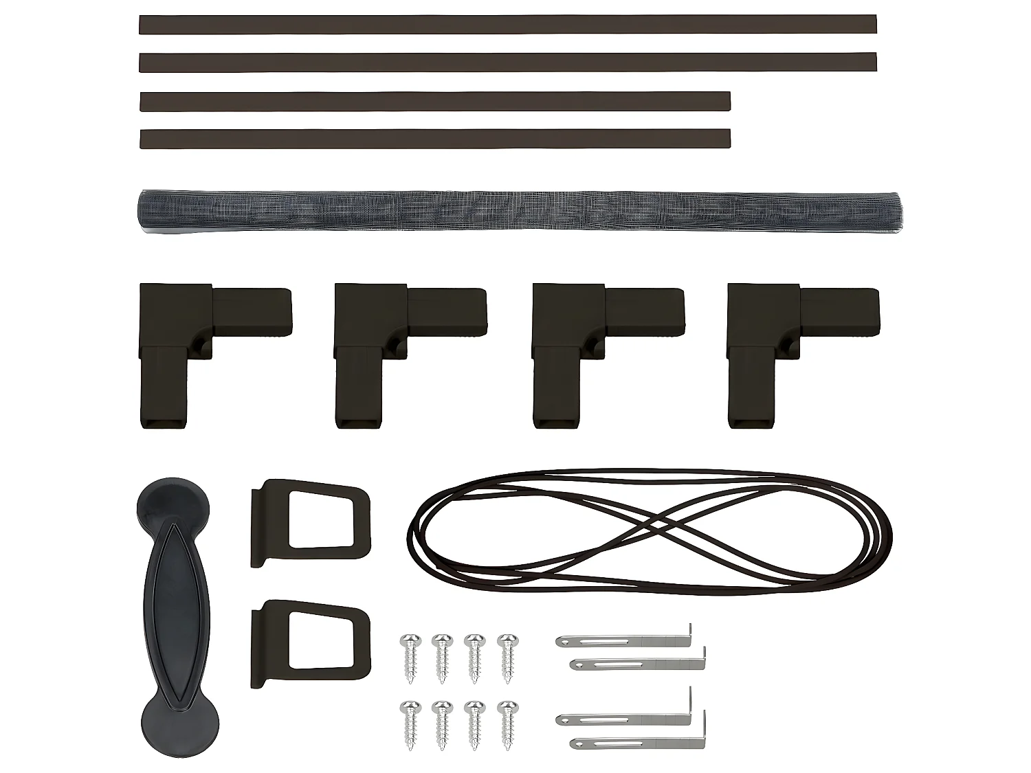 Moustiquaire fenêtre 100 x 120 cm cadre marron en aluminium ECD Germany