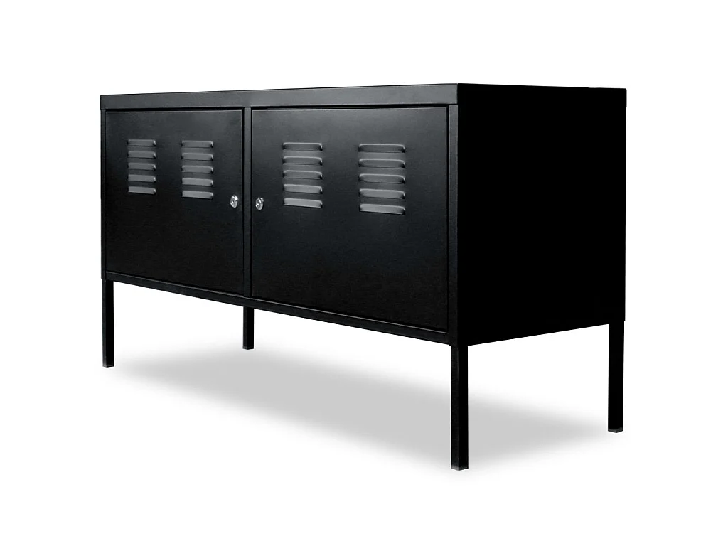 Meuble télé buffet tv télévision design pratique 118 cm Noir 2502248