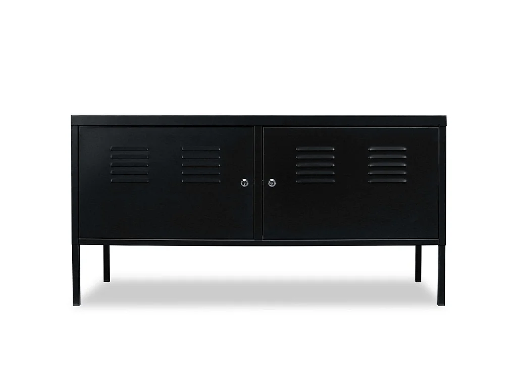 Meuble télé buffet tv télévision design pratique 118 cm Noir 2502248