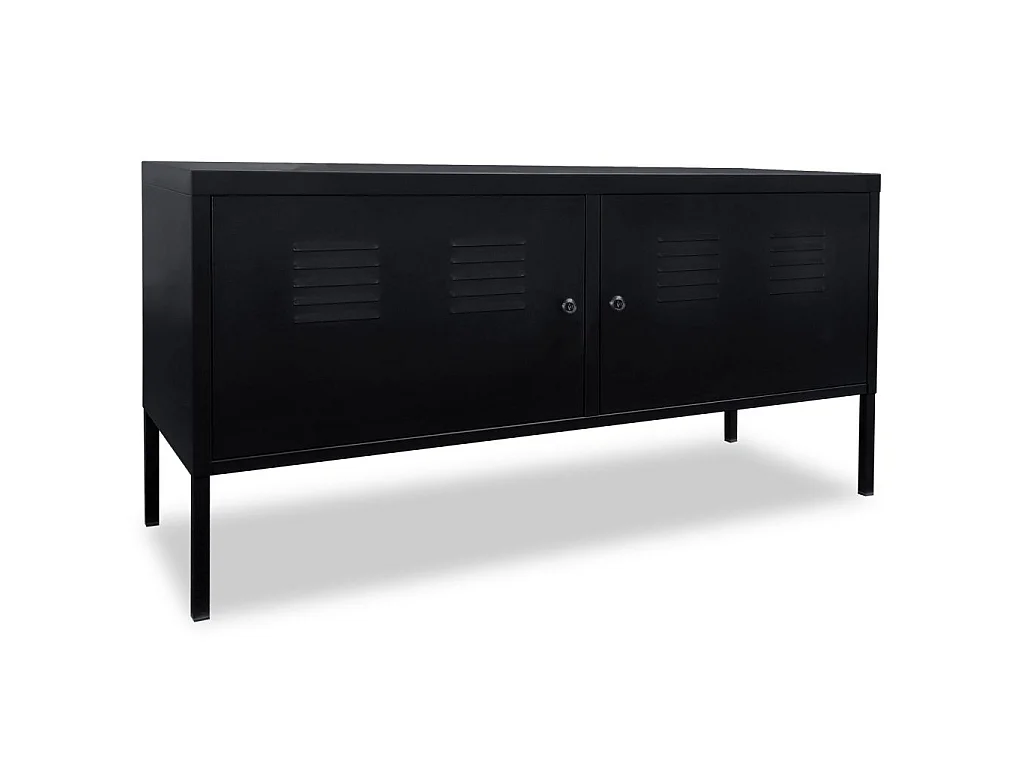 Meuble télé buffet tv télévision design pratique 118 cm Noir 2502248