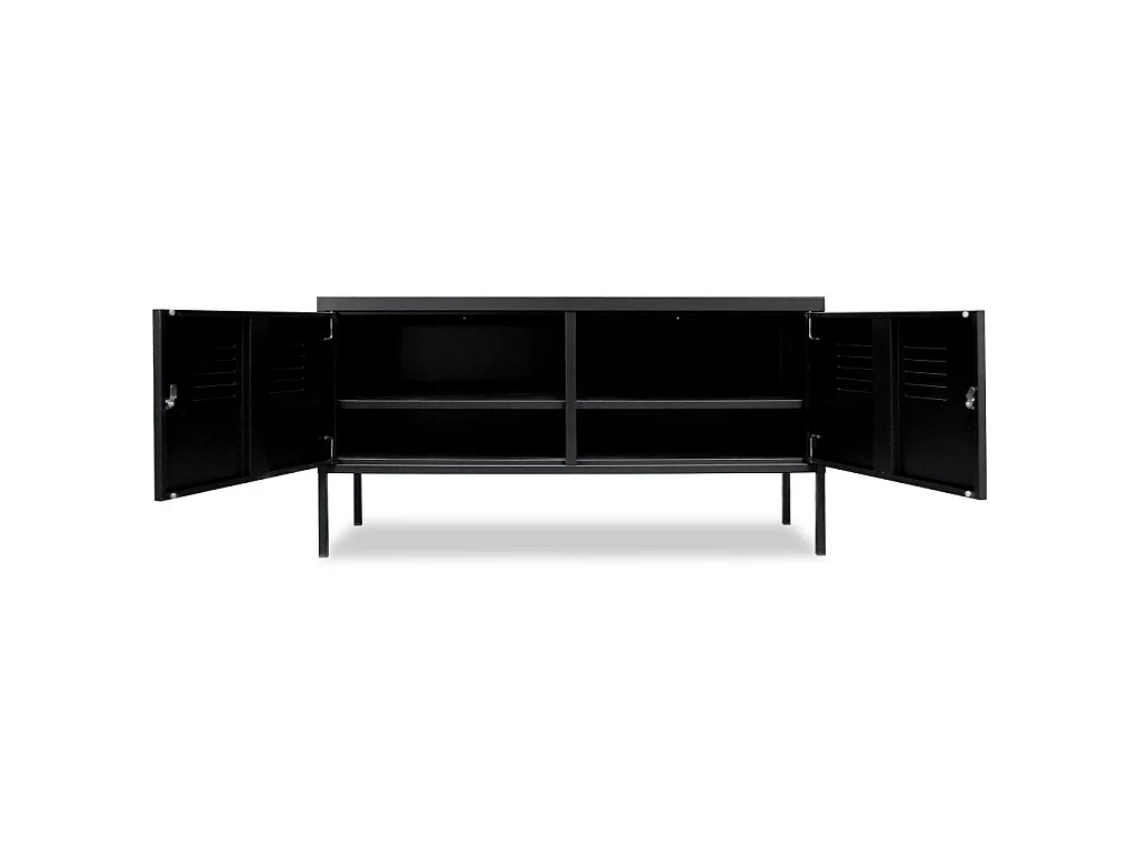 Meuble télé buffet tv télévision design pratique 118 cm Noir 2502248