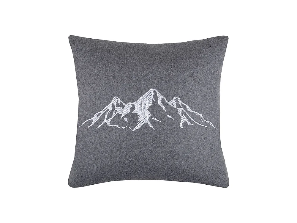 Coussin 45 x 45 cm gris imprimé montagne Charvin