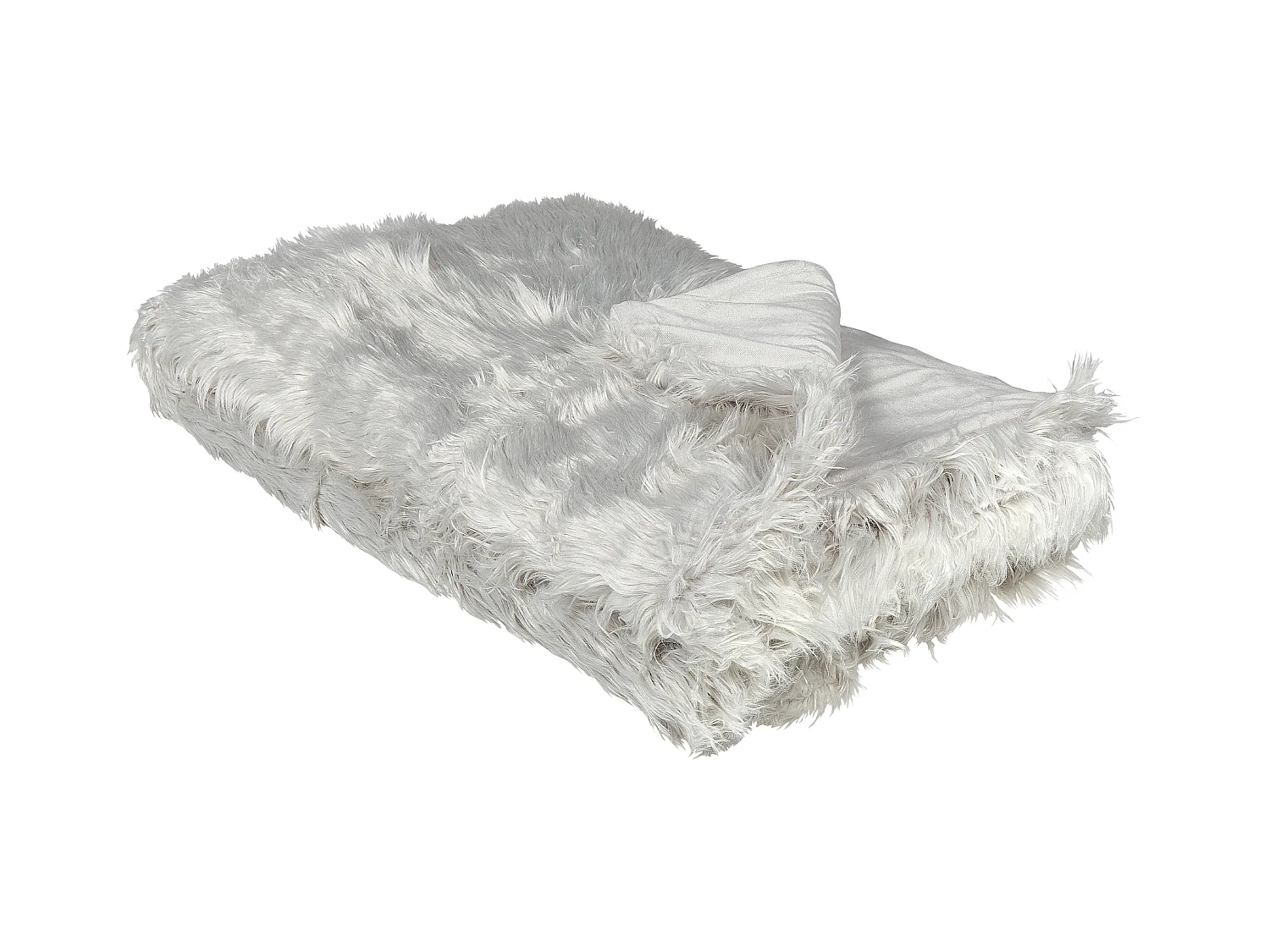 Decke Acryl helles Grau 150 x 200 cm Felloptik Wohndecke Überwurf Delice