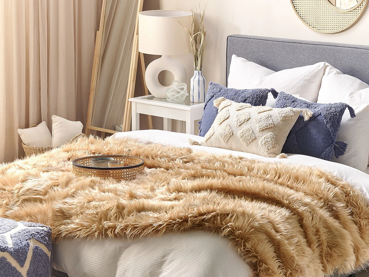 Sprei DELICE Stof 150 x 200 cm Lichtbruin