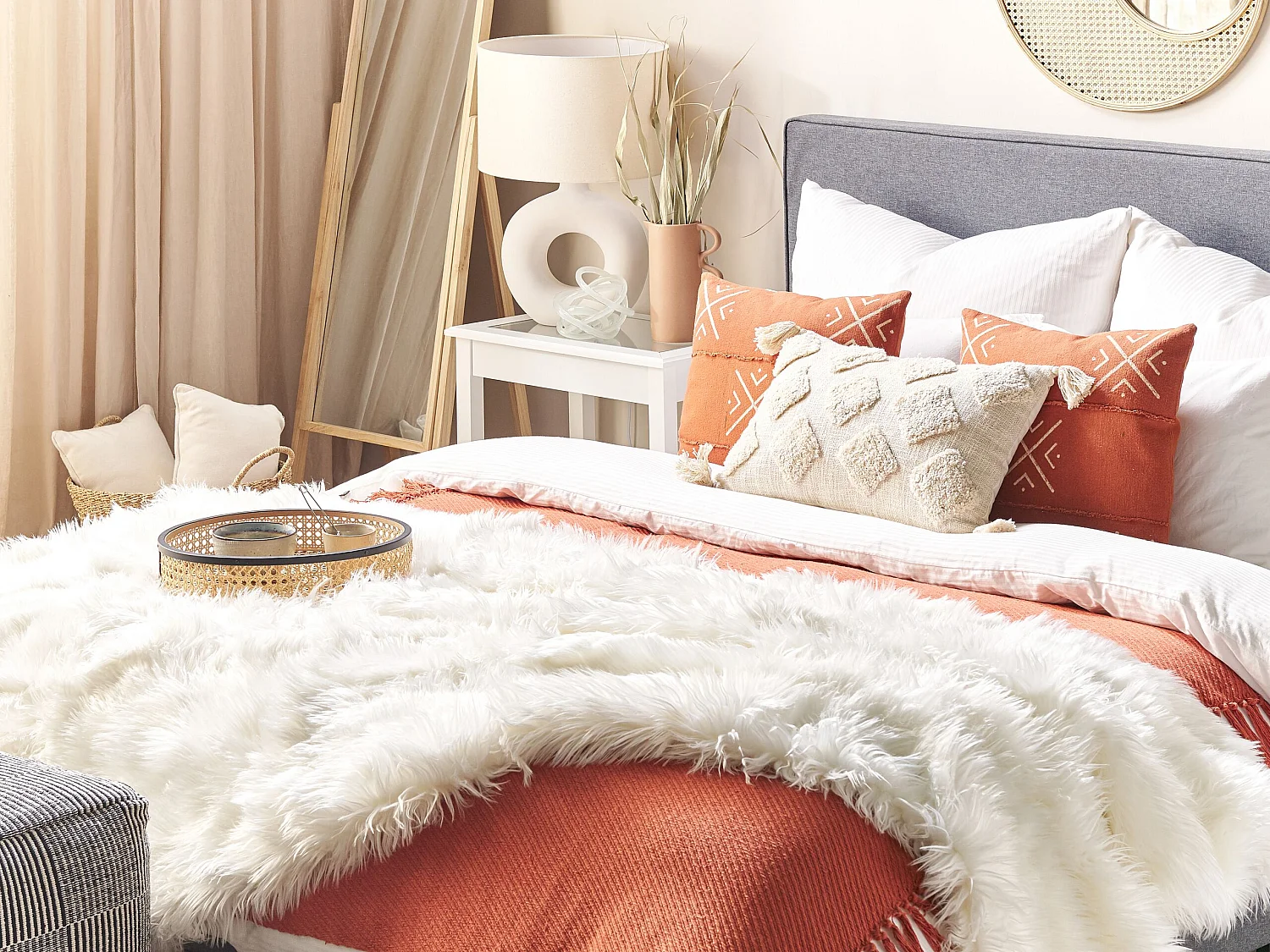 Sprei DELICE Stof 150 x 200 cm Wit