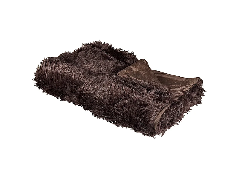 Decke Acryl braun 150 x 200 cm Felloptik Wohndecke Überwurf Modern Delice