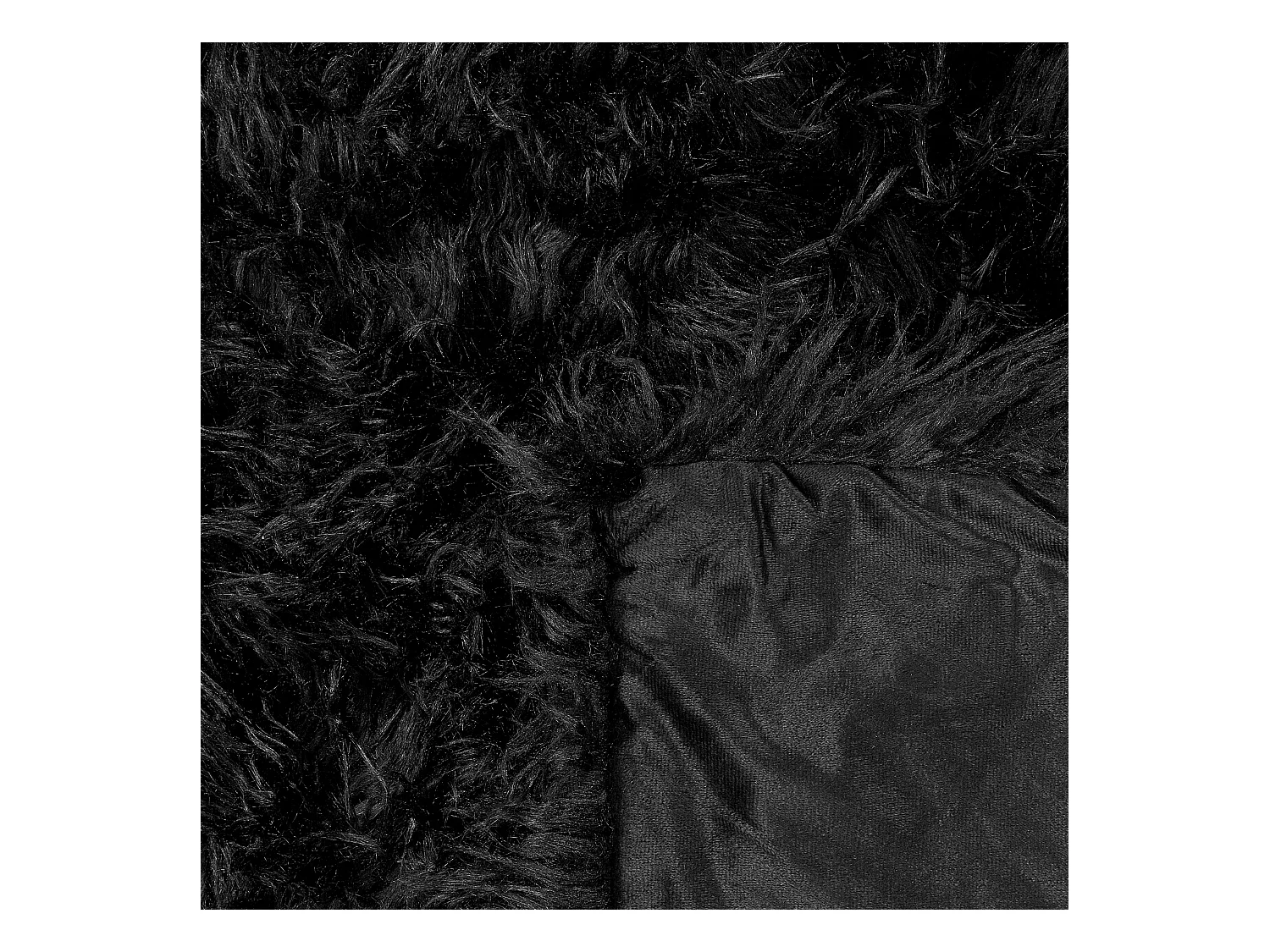 Decke Acryl schwarz 150 x 200 cm Felloptik Wohndecke Überwurf Modern Delice