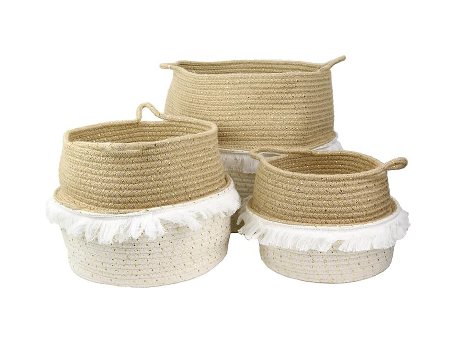 Lot de 3 paniers de rangement 37x34 5 cm VANILLA