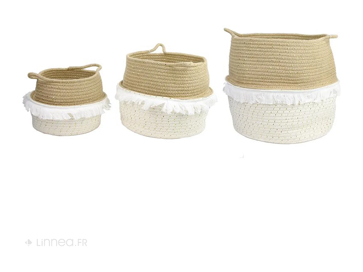 Lot de 3 paniers de rangement 37x34 5 cm VANILLA