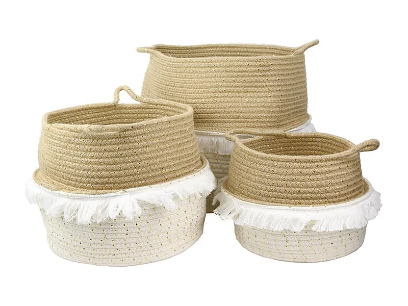 Lot de 3 paniers de rangement 37x34 5 cm VANILLA
