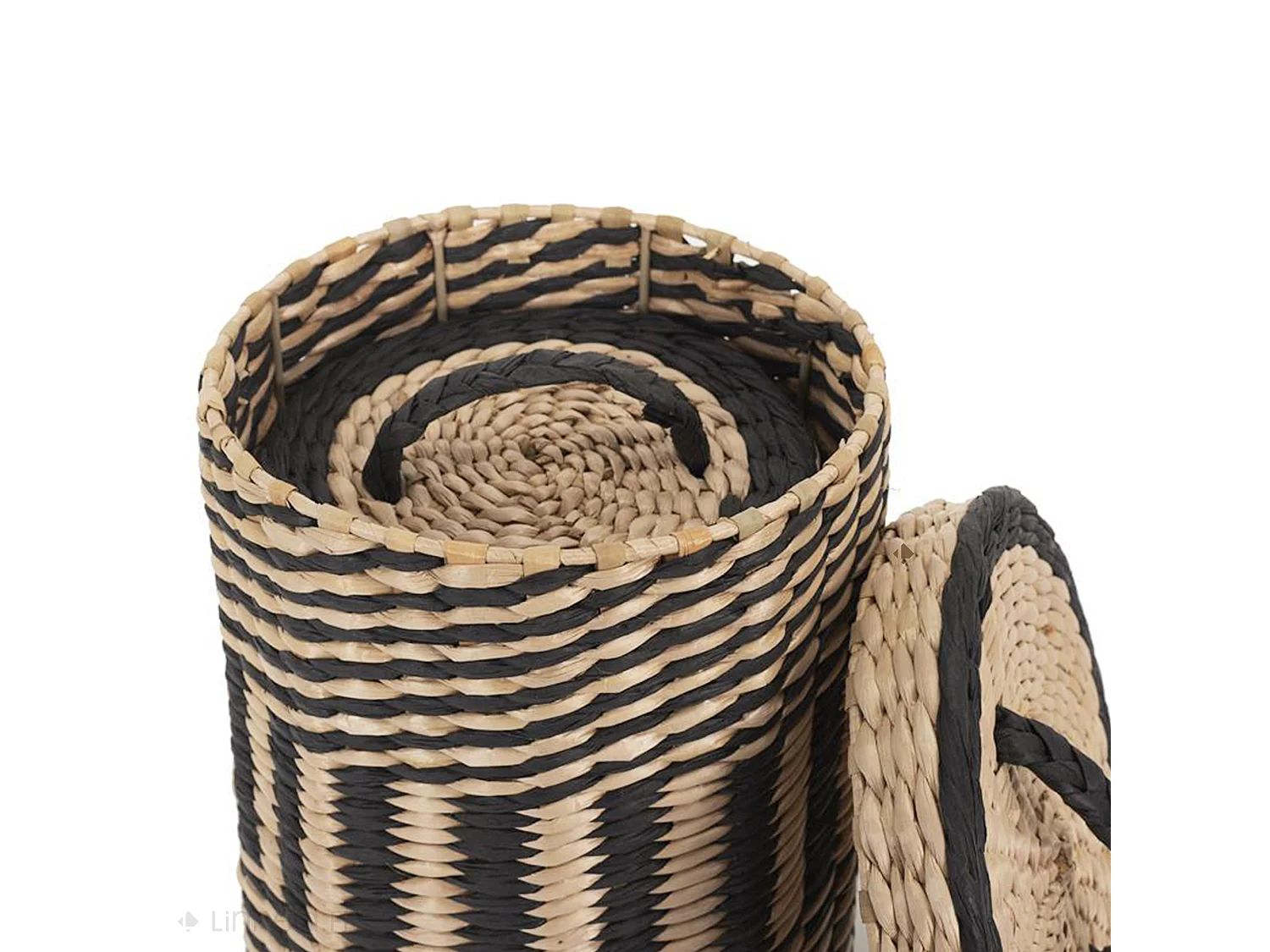 Lot de 2 paniers de rangement tressés avec couvercle