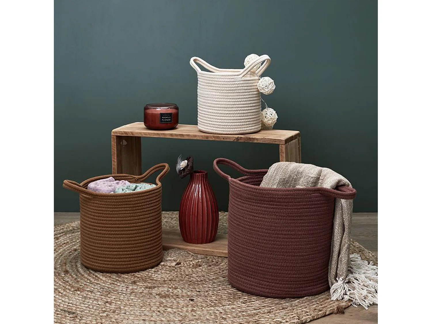 Lot de 3 paniers de rangement SAHARA