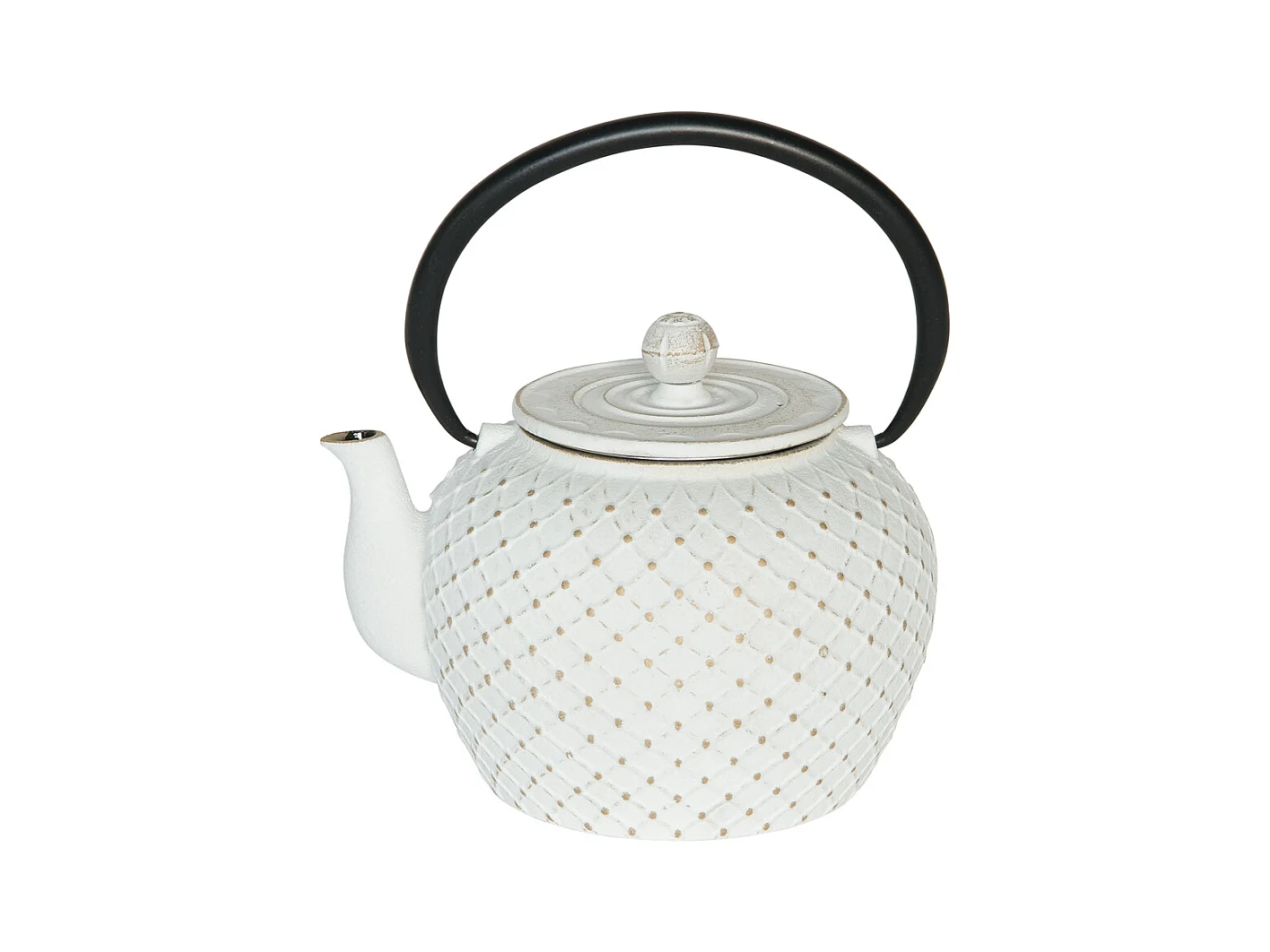 Théière Hokkaïdo en fonte avec filtre 1,2l blanche