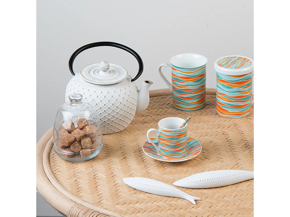 Théière Hokkaïdo en fonte avec filtre 1,2l blanche