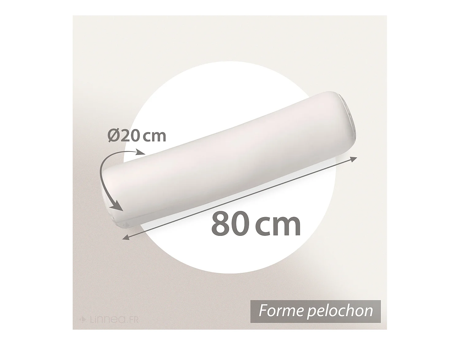 Traversin 80 cm GRIZZ'LIT FLOTEX Fibre creuse Polyester