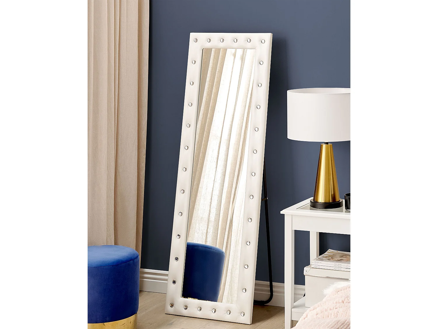 Miroir sur pied ANSOUIS 150 cm Cuir PU Blanc