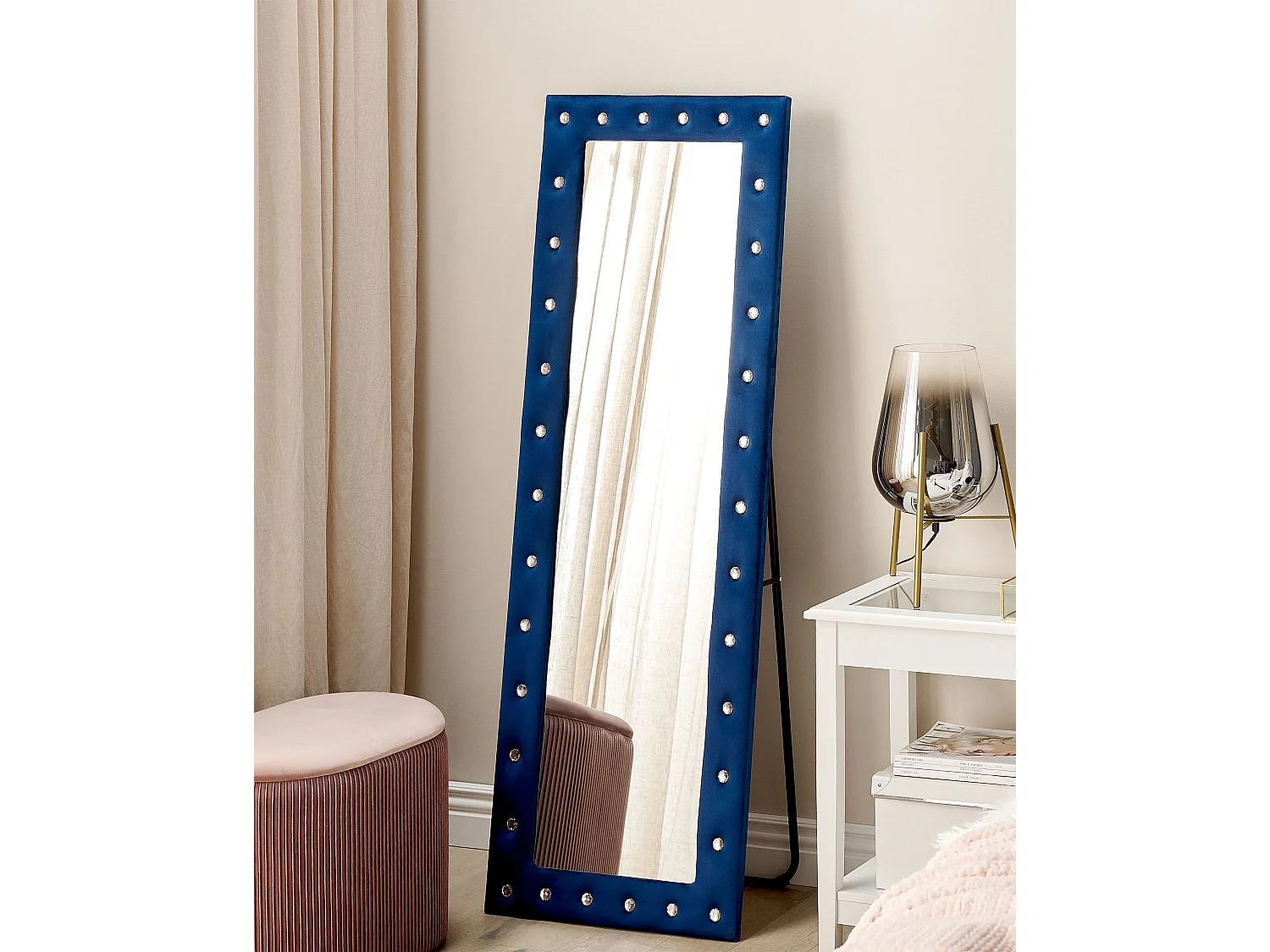 Miroir sur pied ANSOUIS 150 cm Velours Bleu marine