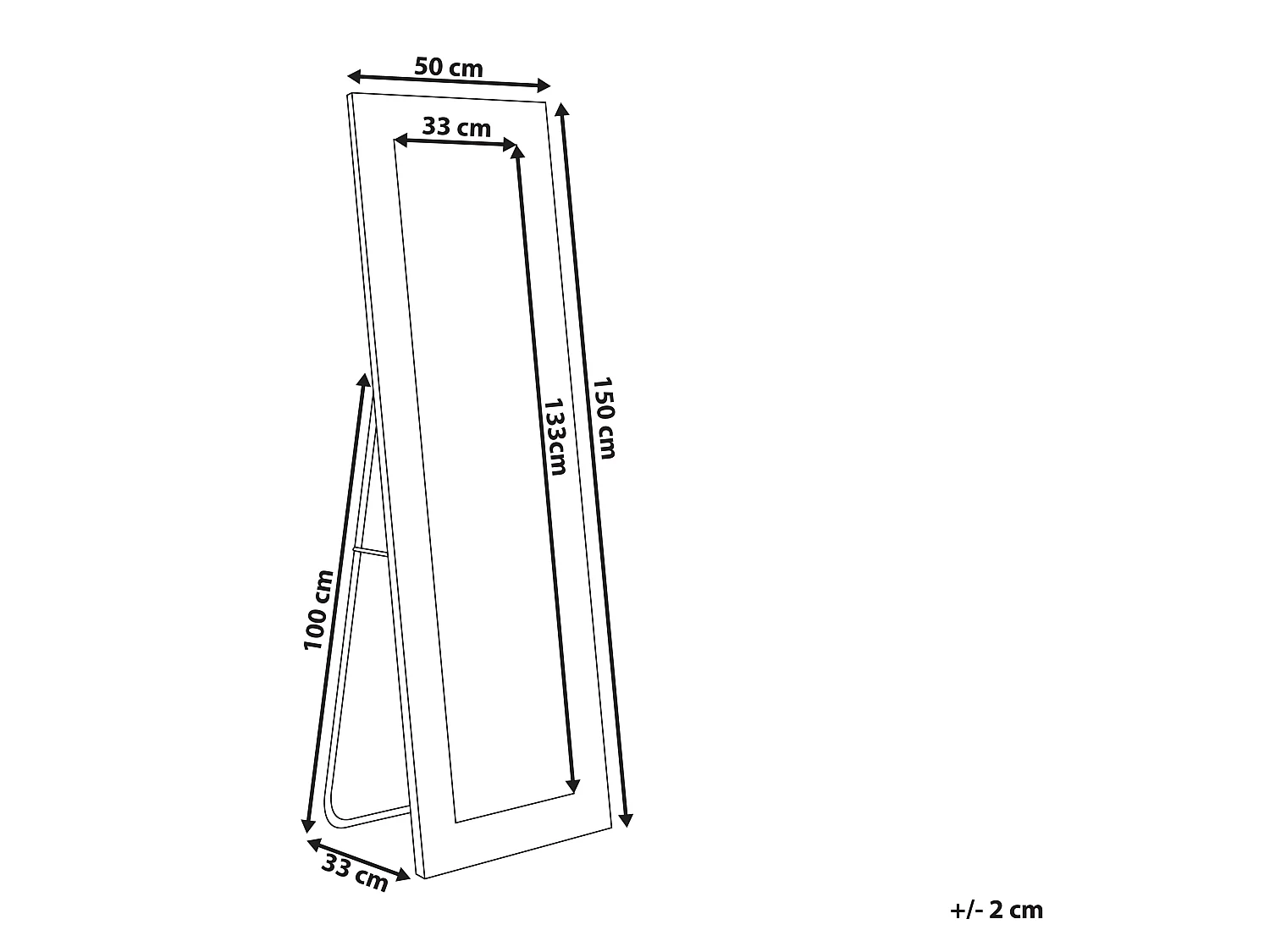 Miroir sur pied ANSOUIS 150 cm Velours Bleu marine