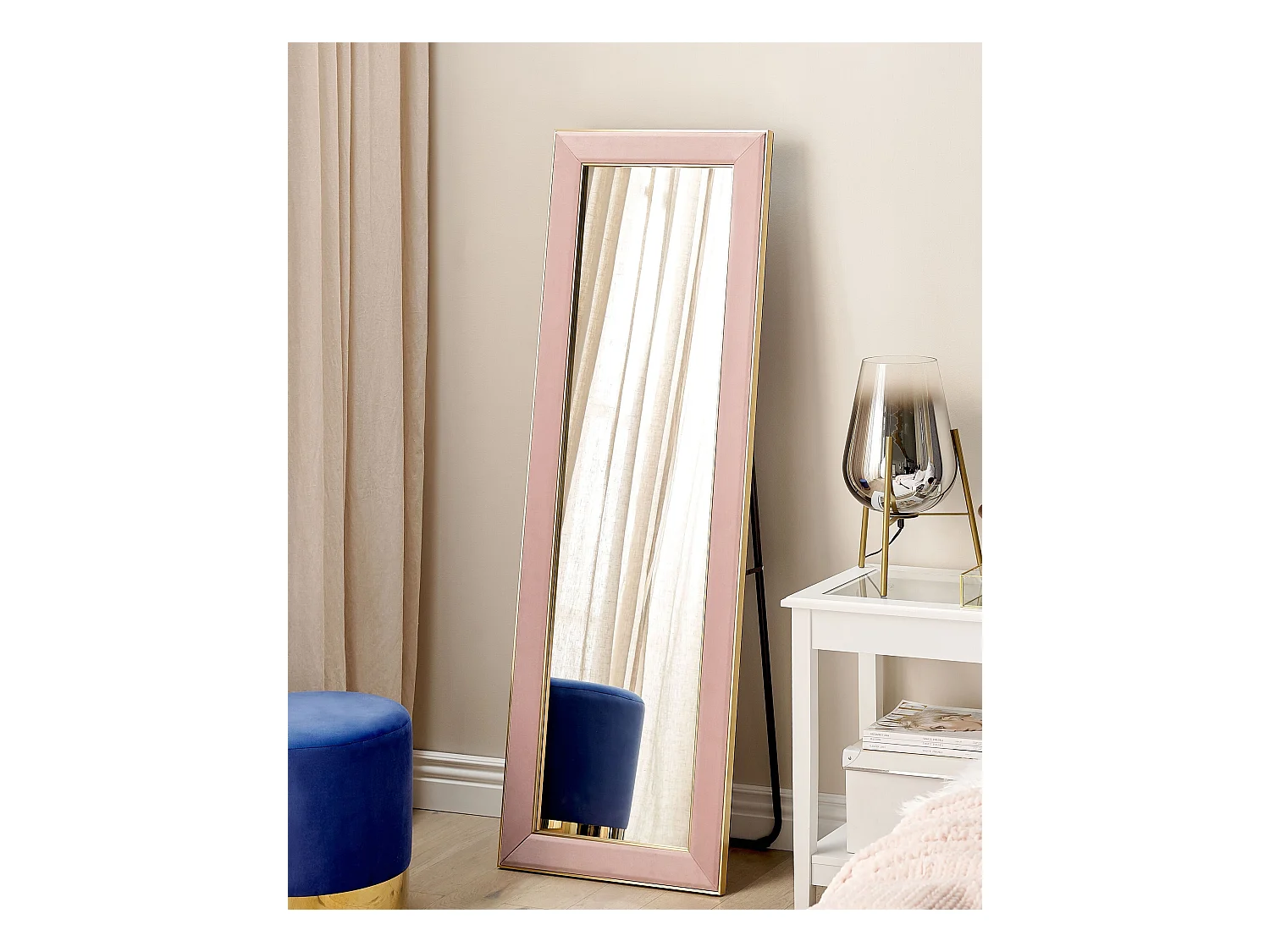 Staande spiegel LAUTREC 150 cm Fluweel Roze