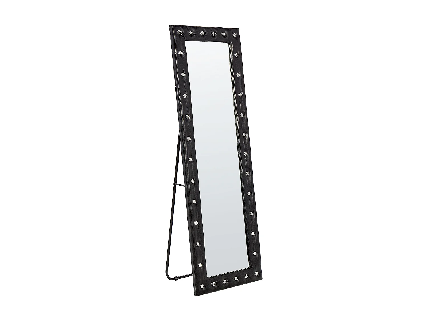 Stehspiegel aus Kunstleder schwarz 50 x 150 cm glamour Ansouis