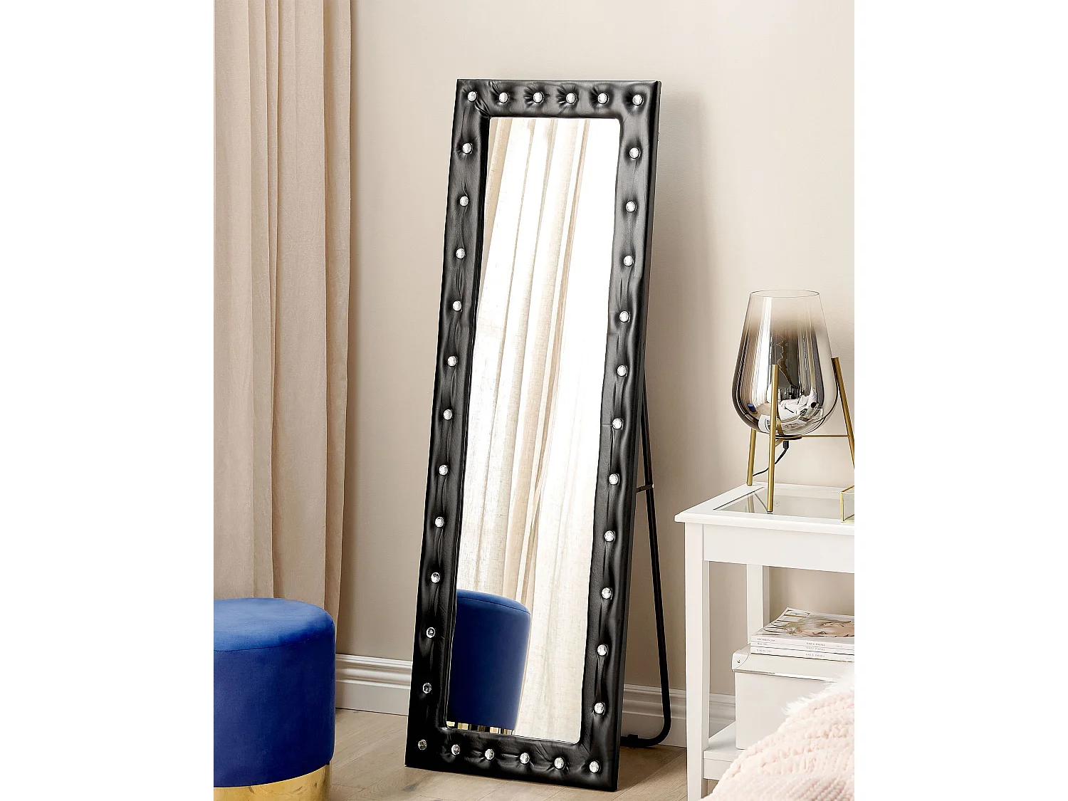 Miroir sur pied ANSOUIS 150 cm Cuir PU Noir