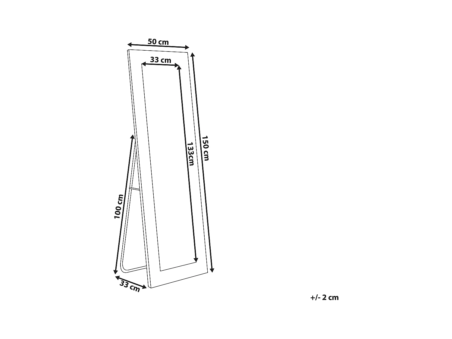 Specchio da terra LOCRONAN 150 cm Pelle sintetica Grigio chiaro