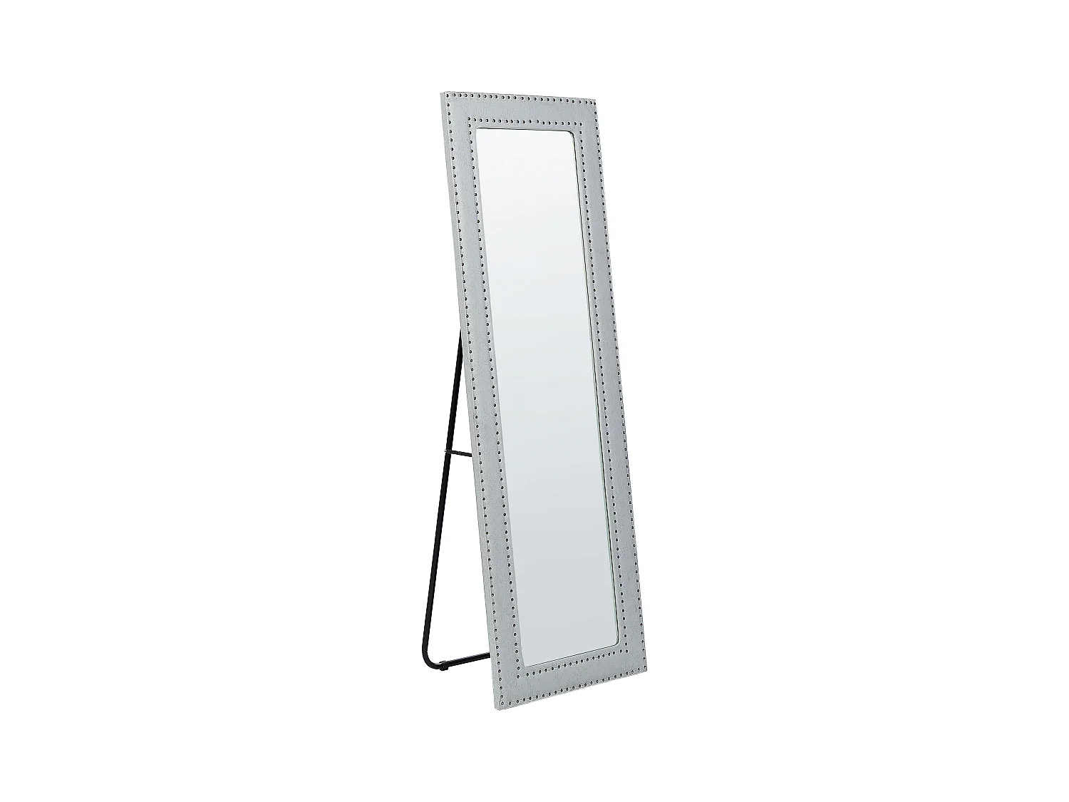 Miroir sur pied LOCRONAN 150 cm Cuir PU Gris clair