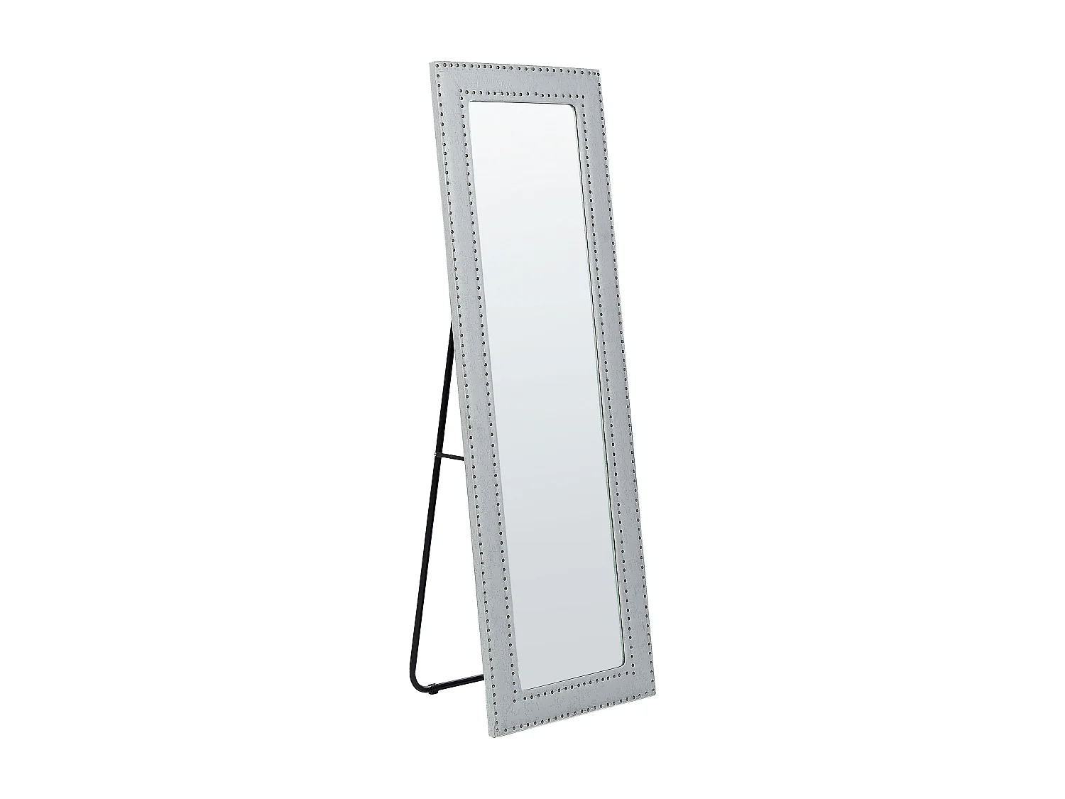 Miroir sur pied LOCRONAN 150 cm Cuir PU Gris clair
