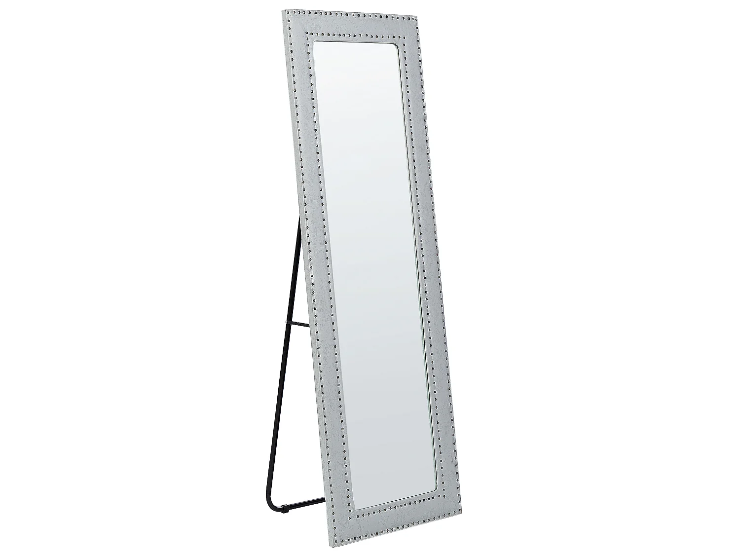 Standing Mirror LOCRONAN 150 cm Faux Leather Light Grey