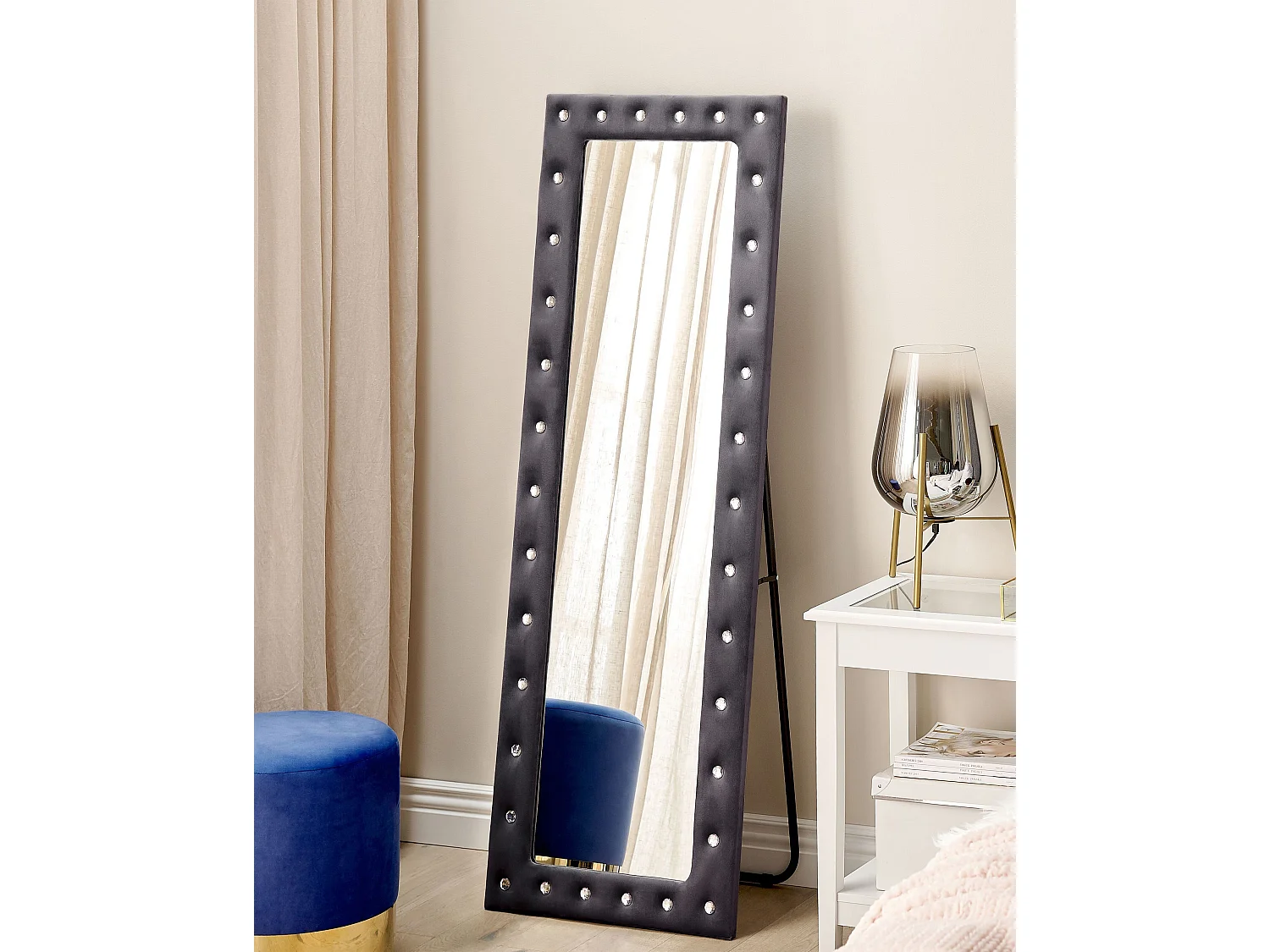 Miroir sur pied ANSOUIS 150 cm Velours Gris foncé