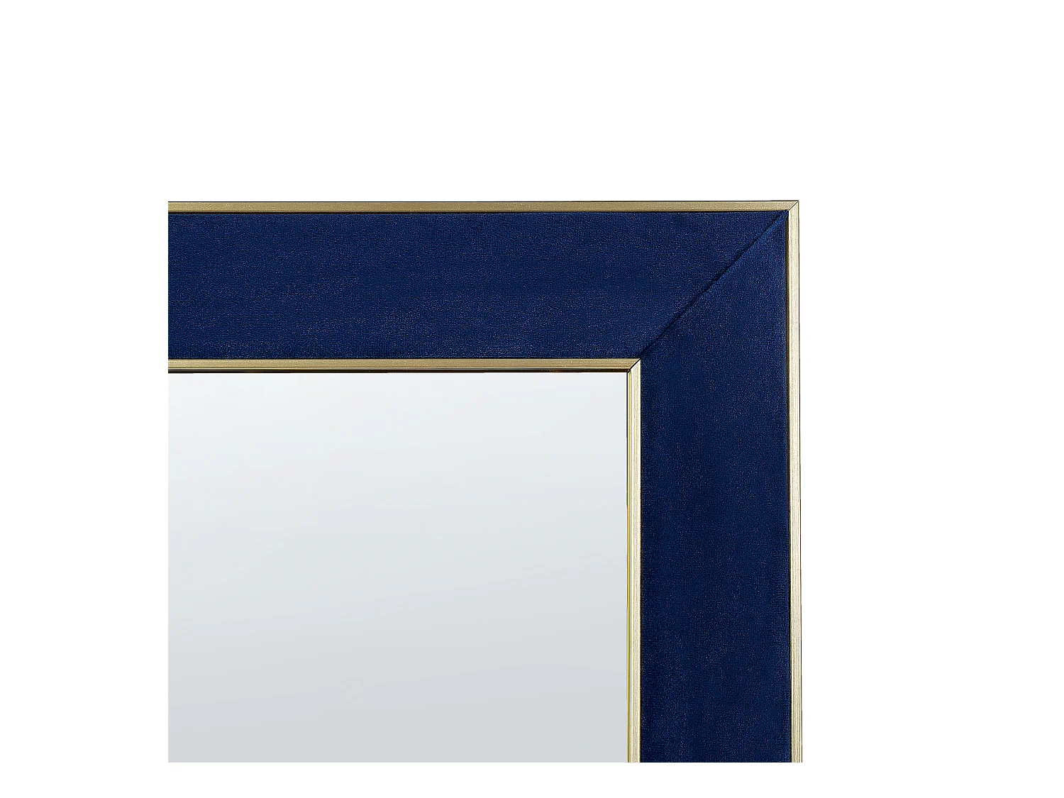 Standspiegel aus Samt in Marineblau und Gold 50 x 150 cm Glamour Lautrec