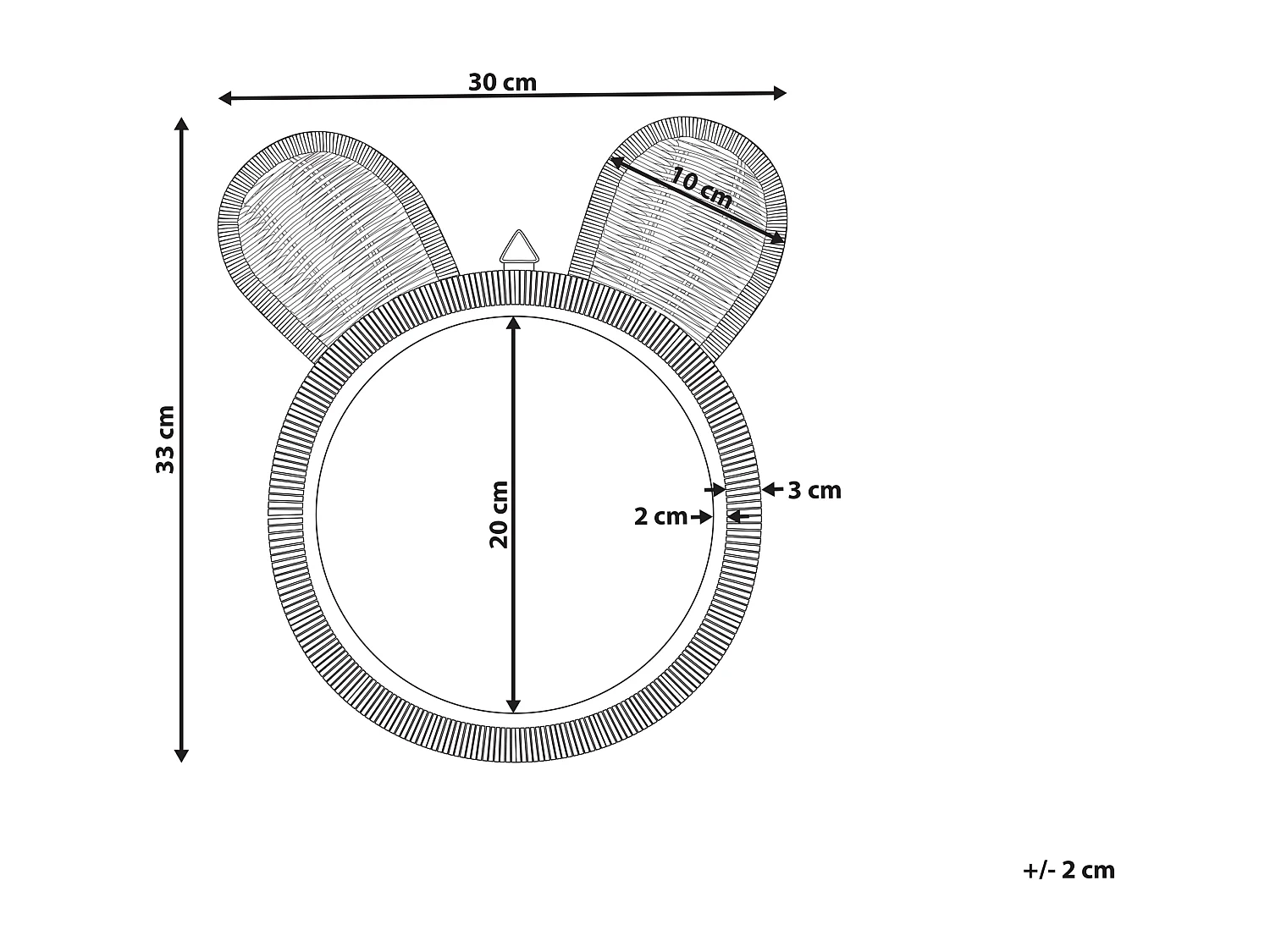 Wandspiegel ASHANTI 30 cm 33 cm Rotan Natuurlijk